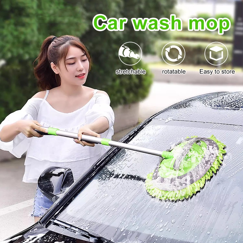 Car Wash Brush with Long Handle Chenille Car Wash Brush Soft Washing