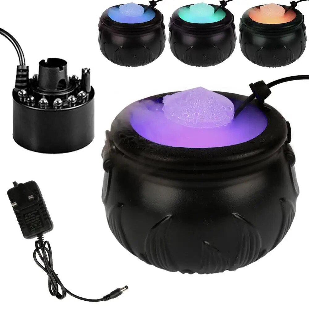 ☂Halloween Mist Witch Pot Witch Cauldron Fog Maker Water Fountain Fog