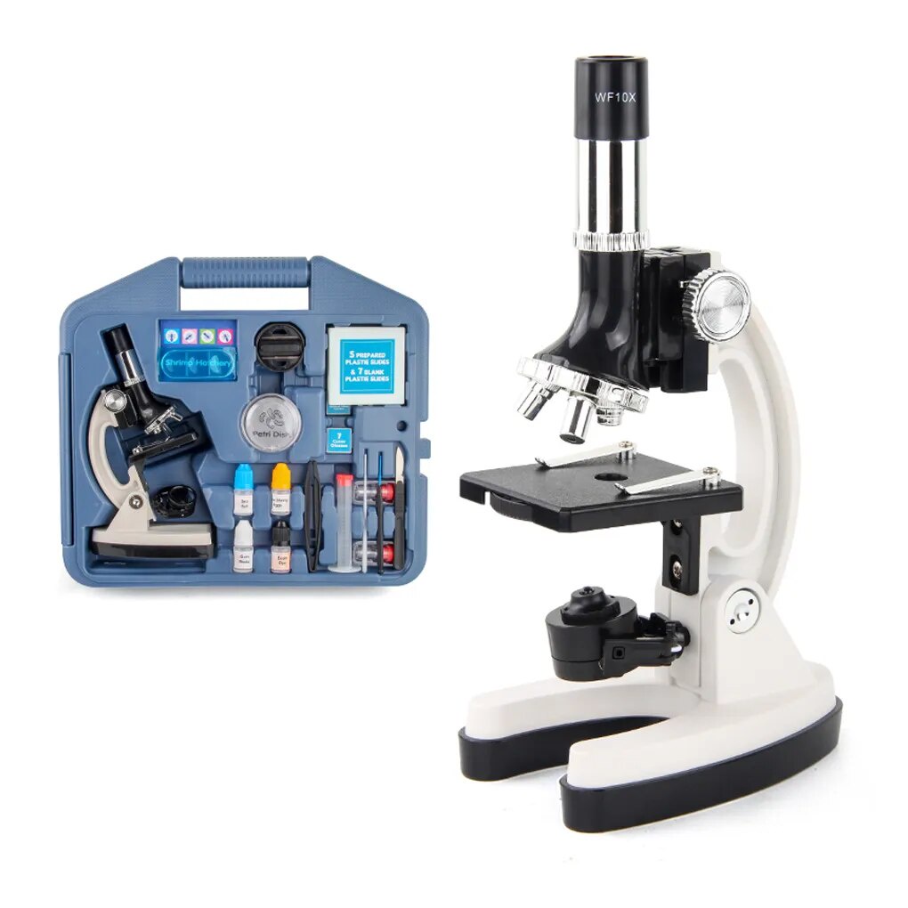 Durable28 pcs set Students Microscope Kids 600X 1200X Beginner Alloy HD