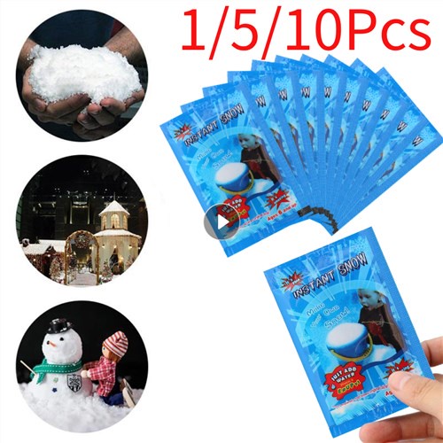 1/5/10Pcs Fake Snow Christmas Fake Instant Snow Fluffy Super Absorbant