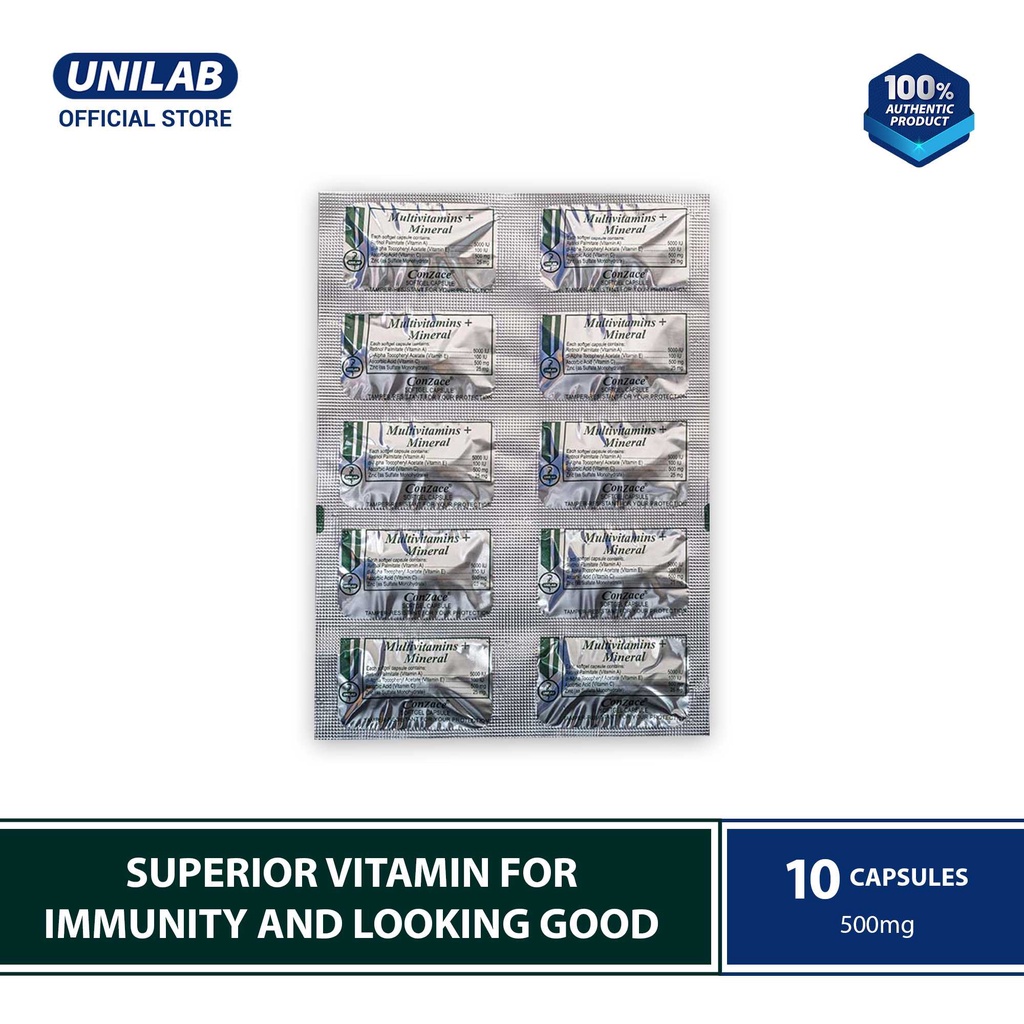 Unilab Conzace Multivitamins 10 Capsules For Stronger Immunity and
