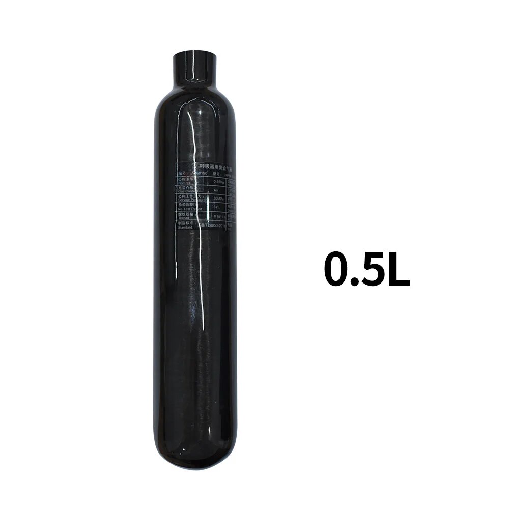 4500psi 300bar 30Mpa 0.5L 500cc Carbon Fiber Cylinder Paintball HPA Tank for PCP Air Rifle