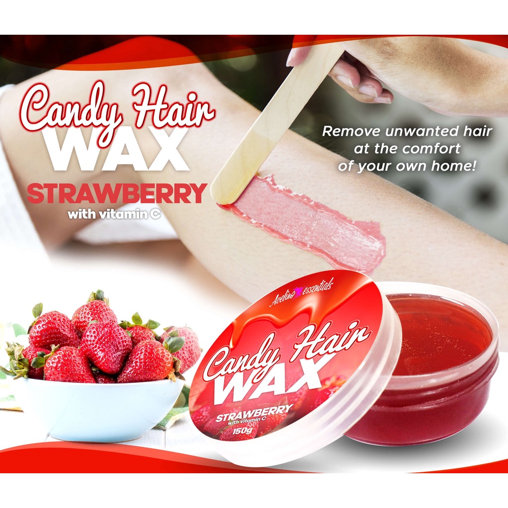 CANDY HAIR WAX Strawberry Flavor ( sugar wax for underarm / hair wax