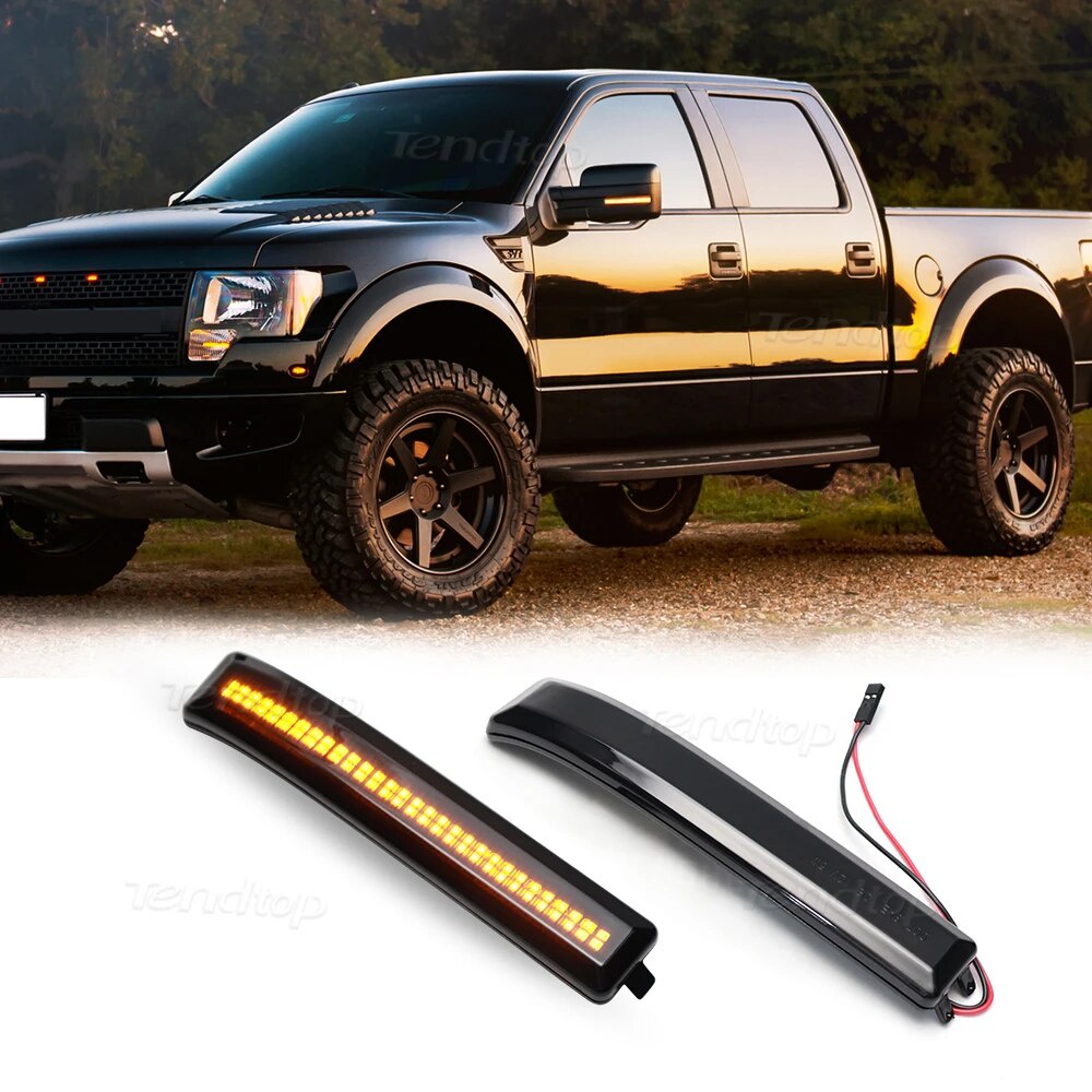 ⊹For Ford F150 F-150 SVT Raptor 2010-2014 LED Side Wing Rearview Mirror ...