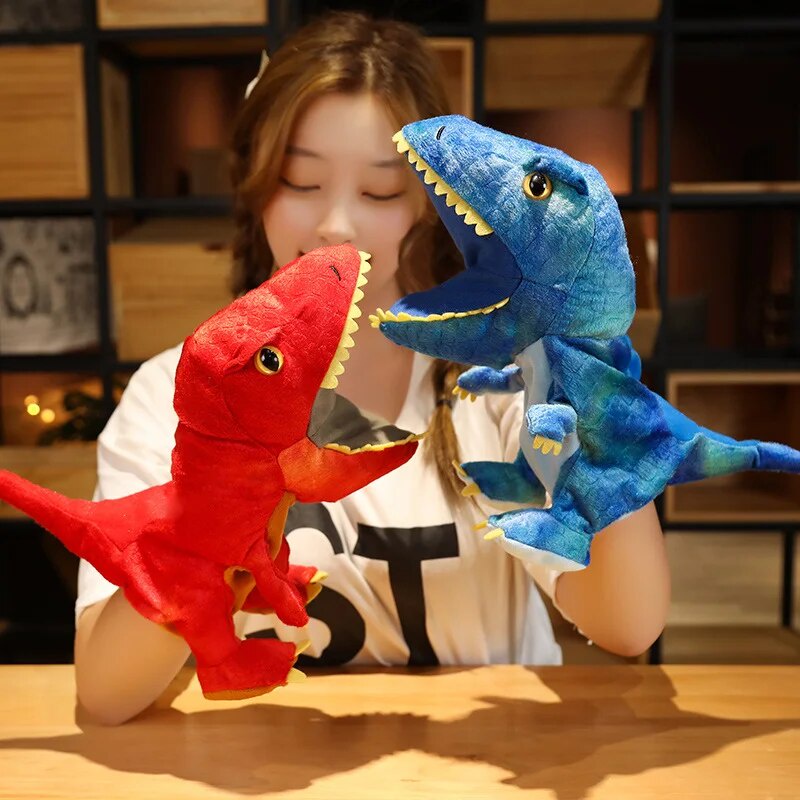 1 pc Dinosaur Plush Hand Puppets Lifelike Triceratop Tyrannosaurus Rex ...