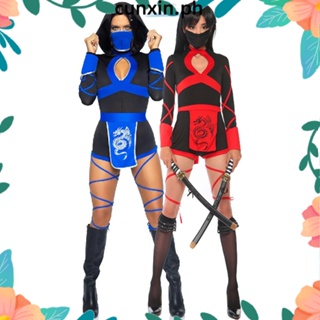 Spooktacular Creations Women Ninja Costume, with Hooded Romper and Ninja  Mask for Adult Halloween Dress Up Party Cosplay-M