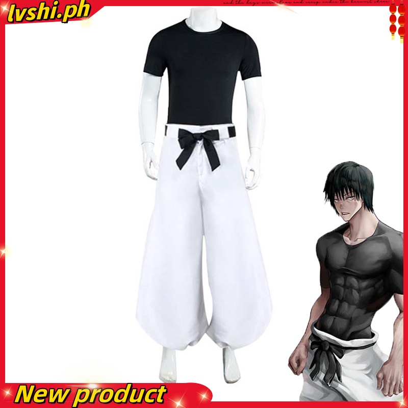 Ellen Jujutsu Kaisen Fushiguro Toji Cosplay Top Pants Costume Set Anime