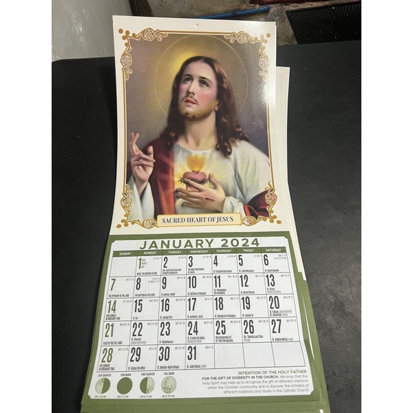 Sacred Heart Calendar 2024 (19x9 inches) Shopee Philippines