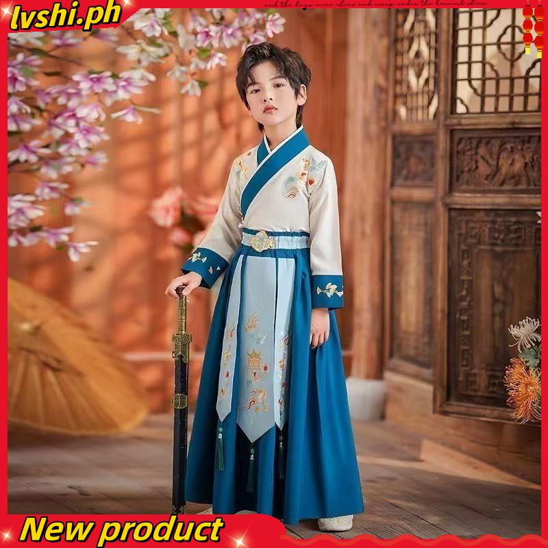 Children Hanfu Boys Tang Suit Chinese School Uniform Chinese Style