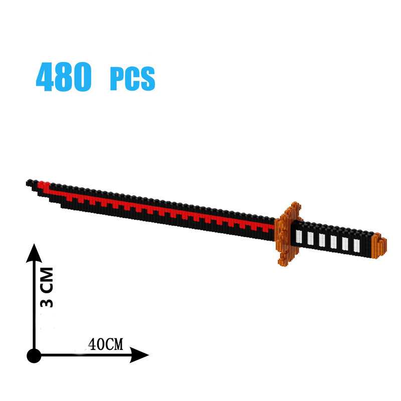 Puzzle Block Knife Toys Samurai Sword Katana Building Blocks Japanese Knife Bricks Model