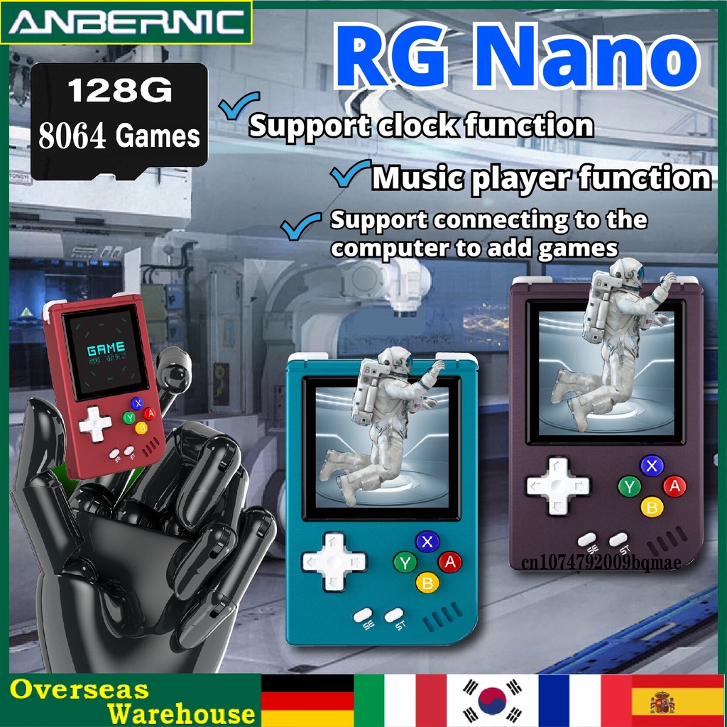 ANBERNIC RG Nano Pocket Mini Retro Handheld Game Console Linux System1 ...