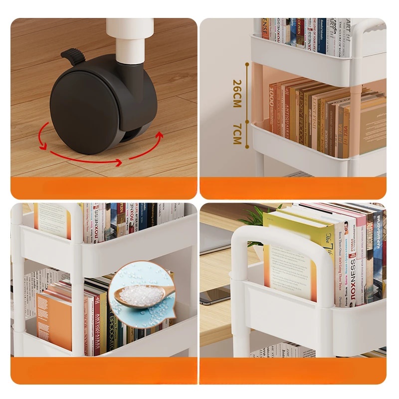 Pushcart Bookshelves Wheels Movable Bookcases Shelves Next To Desks ...