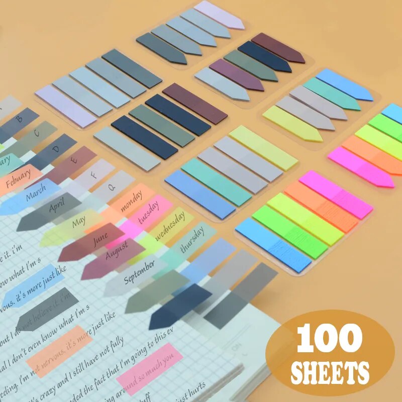 100 Sheets,Posted It Transparent Sticky Notes Self-Adhesive Annotation ...