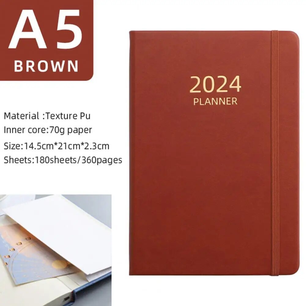 Modern Planner Elegant A5 Faux Leather Hardcover Planner with 360 Ink ...