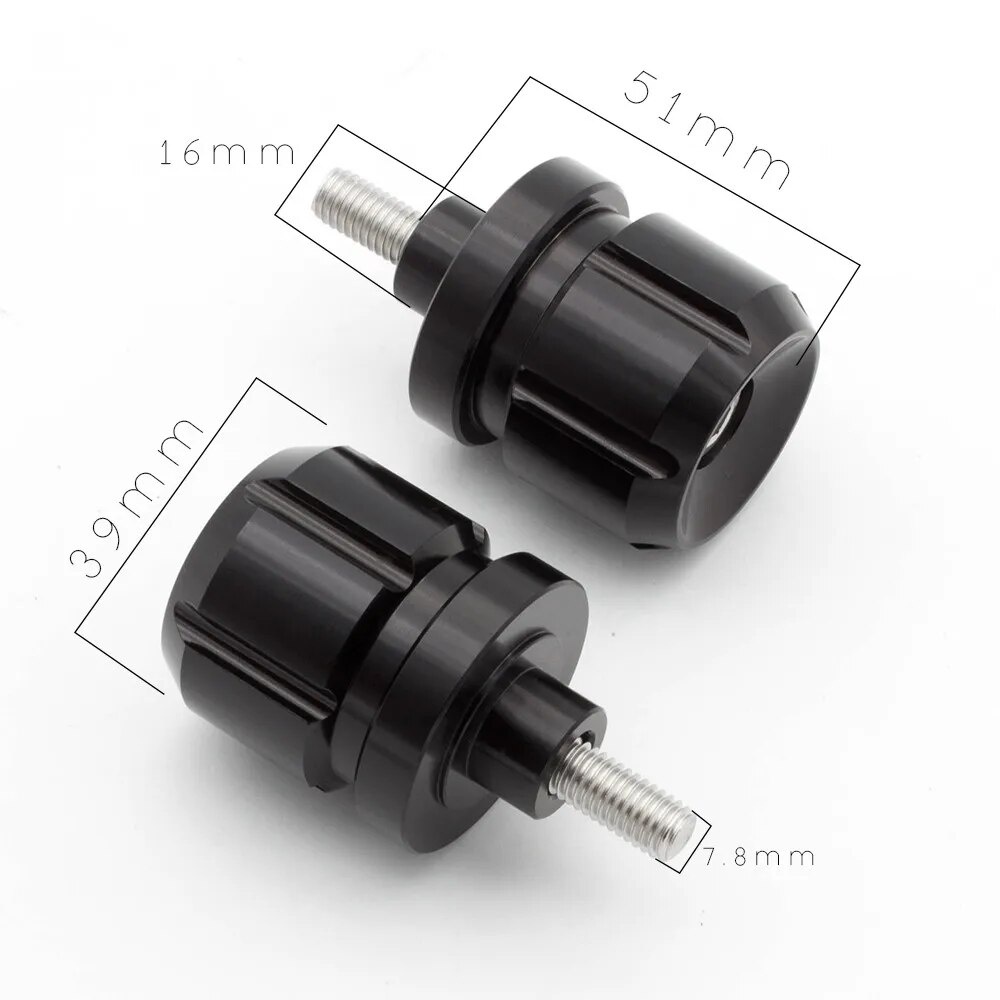 Universal 8mm Handlebar Grip End Slider Cap Plug Counterweight Fit ...