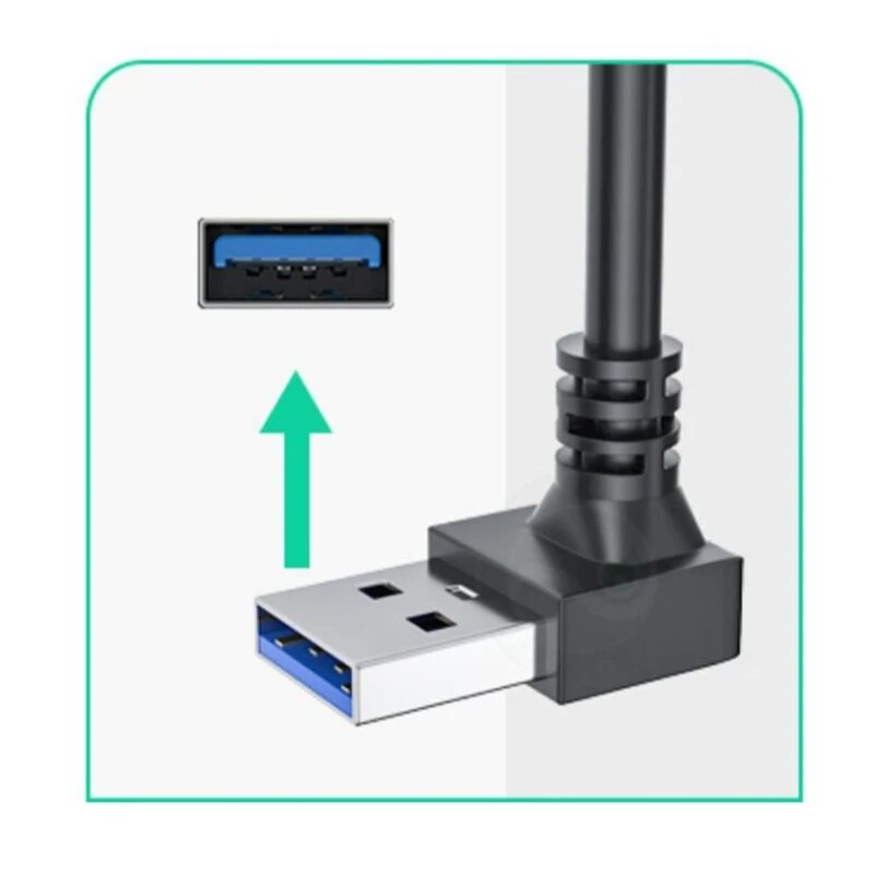 Right Angled 90 Degree USB 3.0 Male to Female Extension Cable With ...