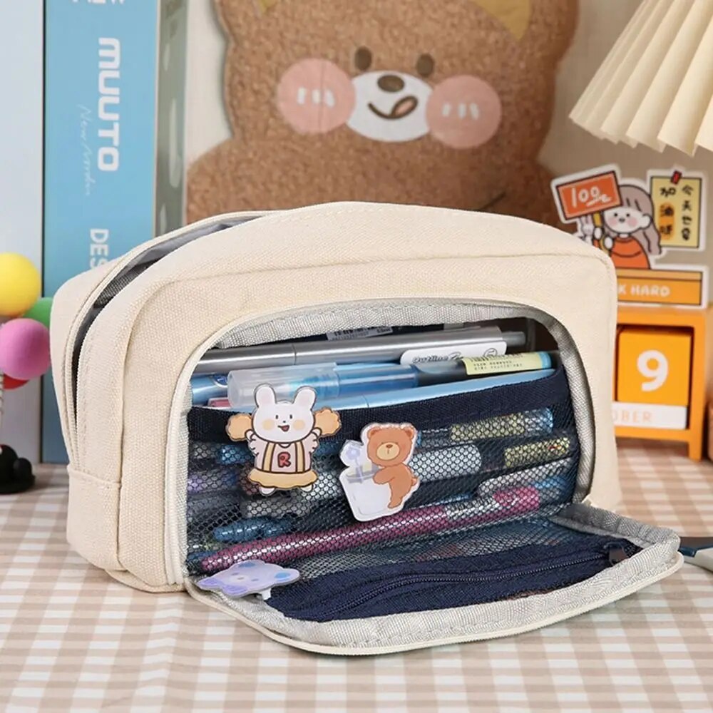 Cartoon Large Capacity Pencil Case Multifunction Pen Case Multilevel ...