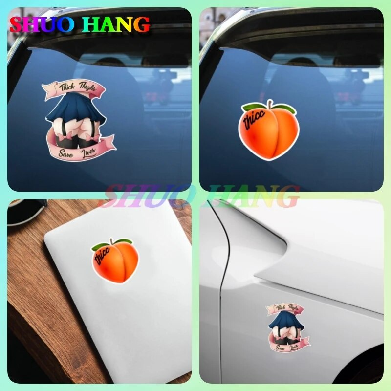 RD189 Peach Emojis Thicc Thick Thighs Anime Booty MEME Vinyl Decal ...