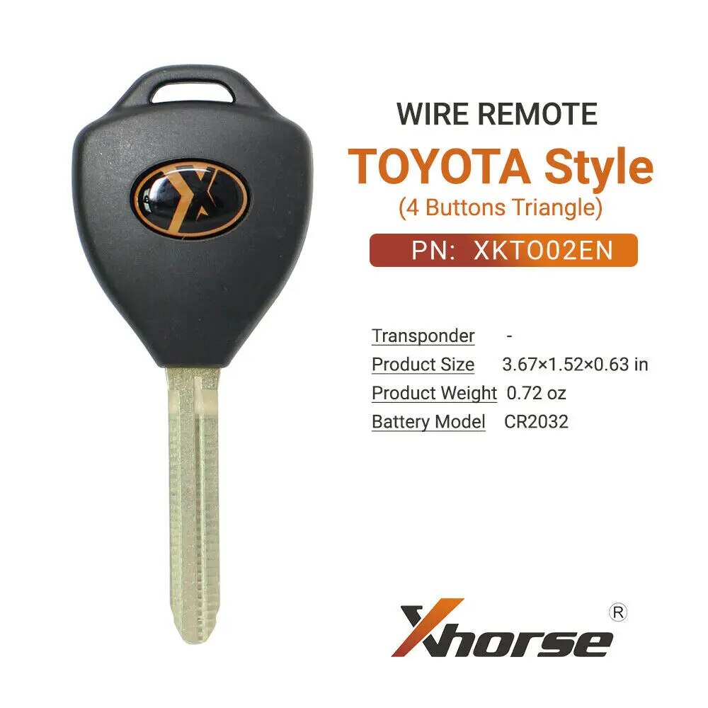 5 Xhorse Universal Wire Flip Remote For Toyota Style Triangle 4 Buttons ...