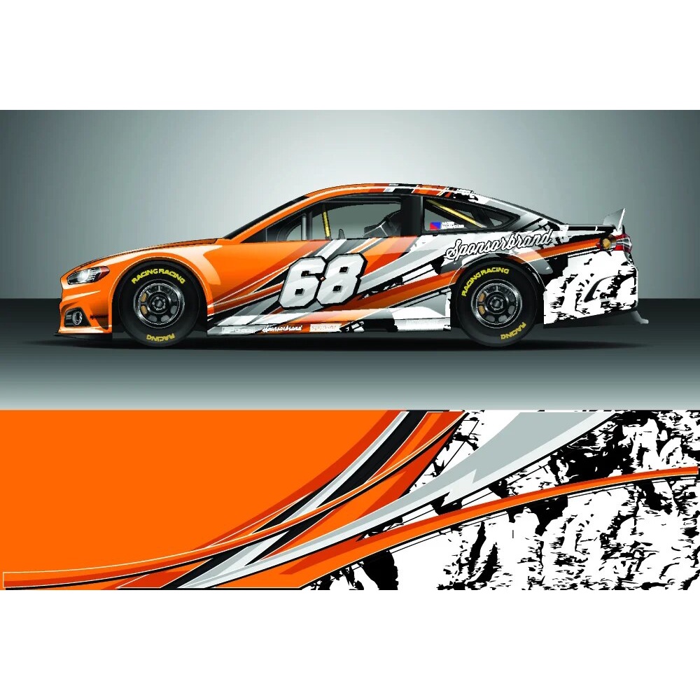 Cool Racing Car Full Wrap Sticker Decorative Car Decal Full Body Racing ...