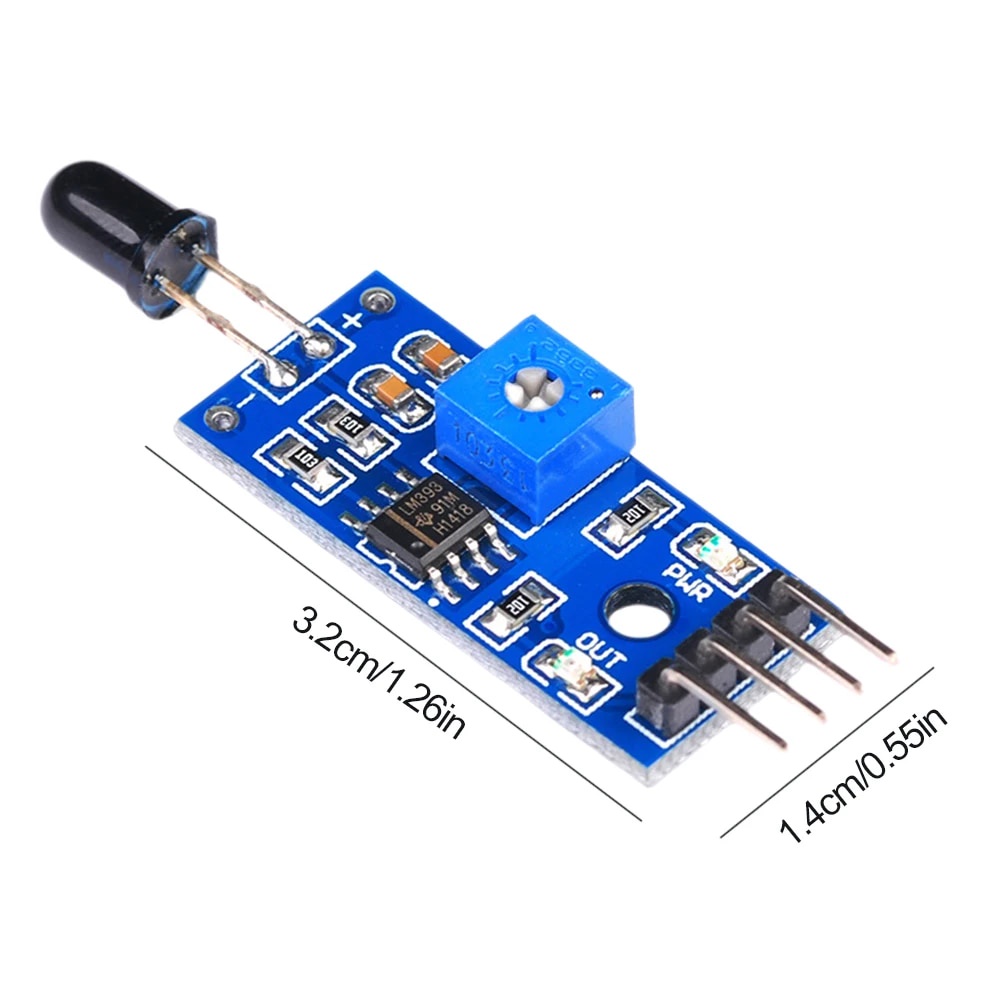 4 Pin IR Flame Detection Sensor Module 3.3V-5V Fire Detector Infrared ...