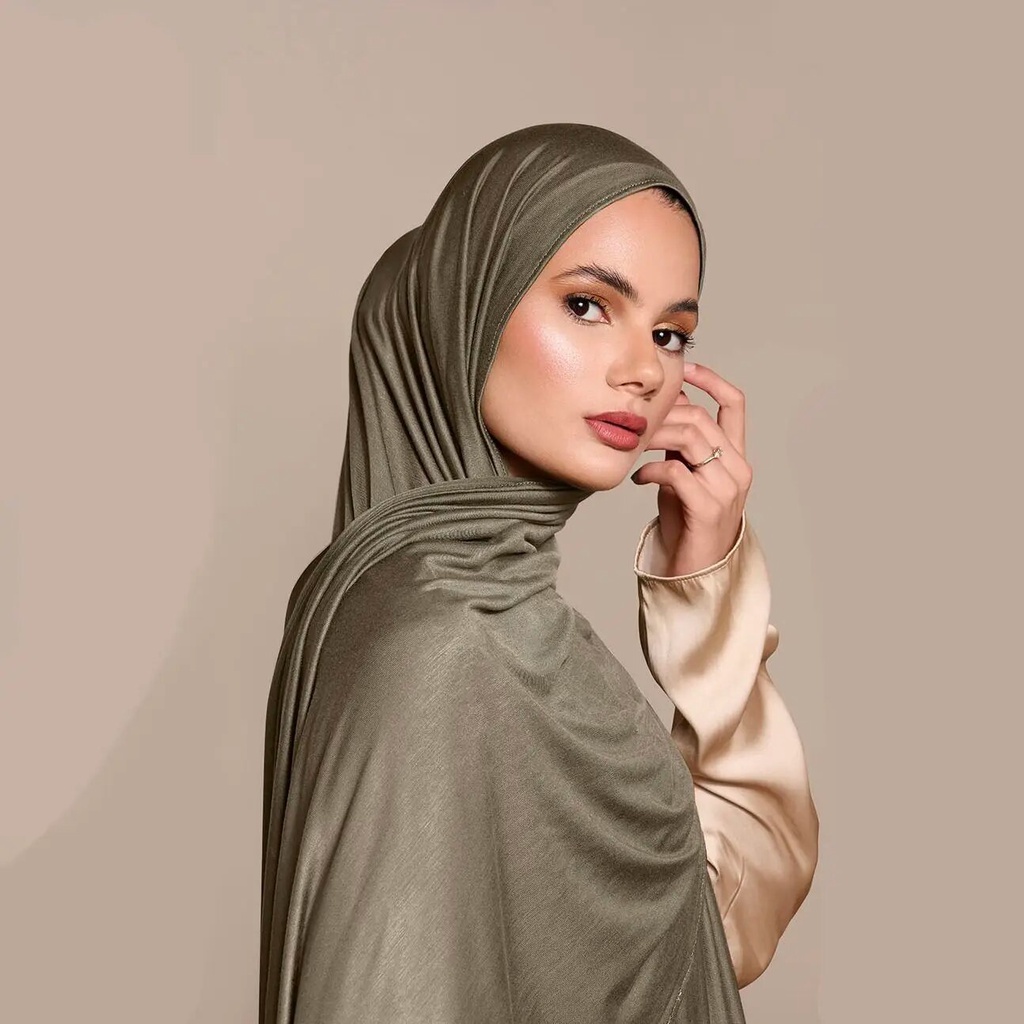 ☝ramadan Jersey Hijab Scarf For Muslim Women Shawl Stretchy Plain Modal