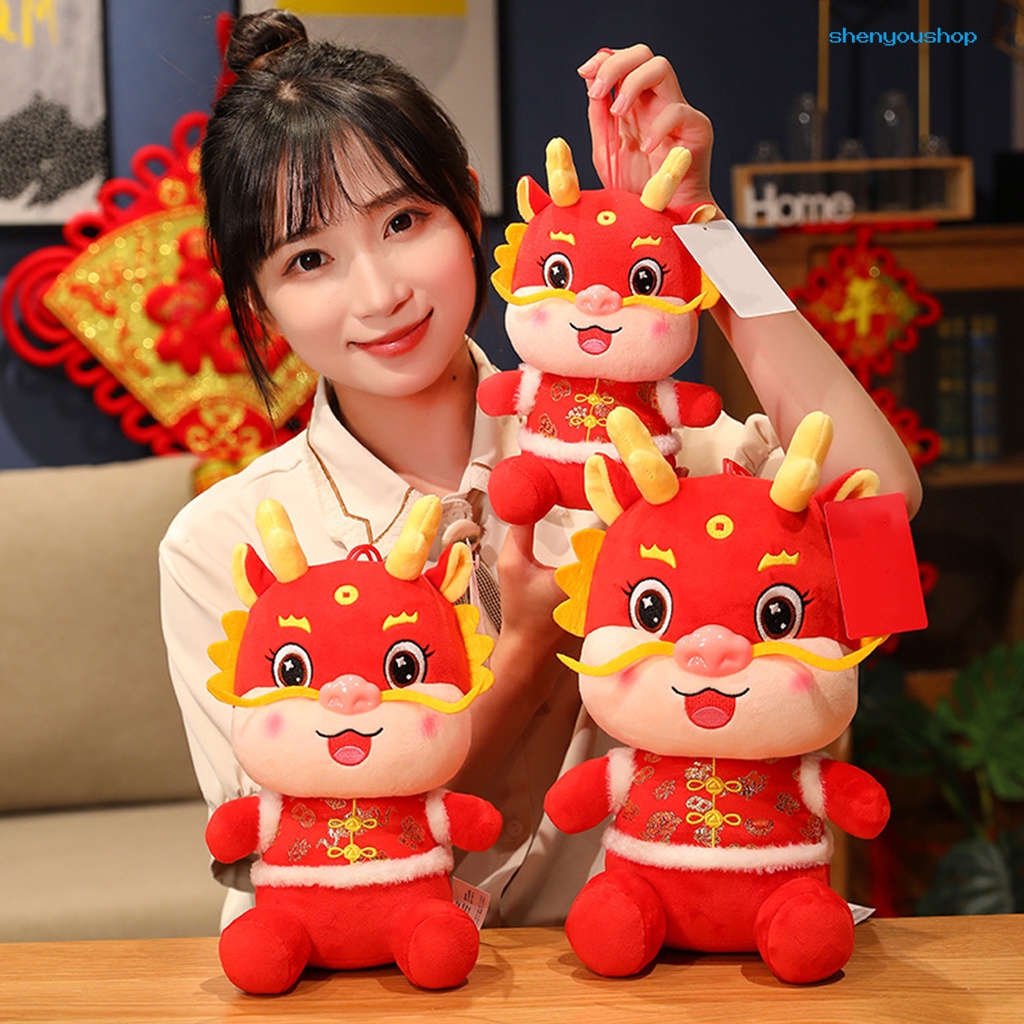 shenyoushop Dragon Plushie with Realistic Horns Dragon Plush Doll ...