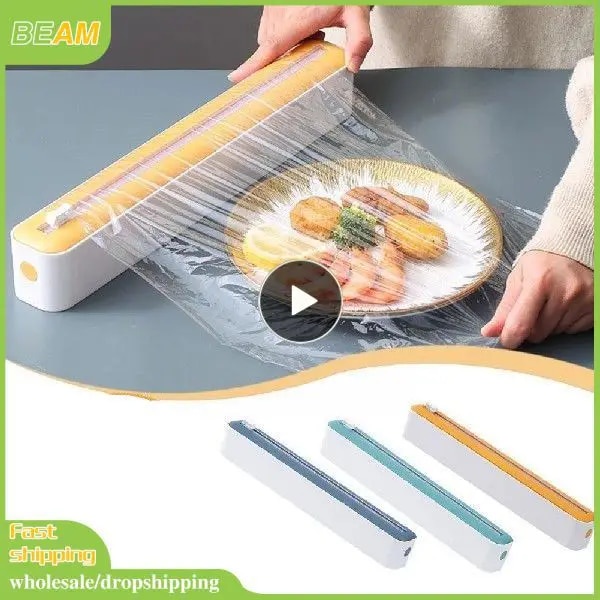 ☍Hot Plastic Wrap Dispenser Cling Film Dispenser Cutter Saran Wrap