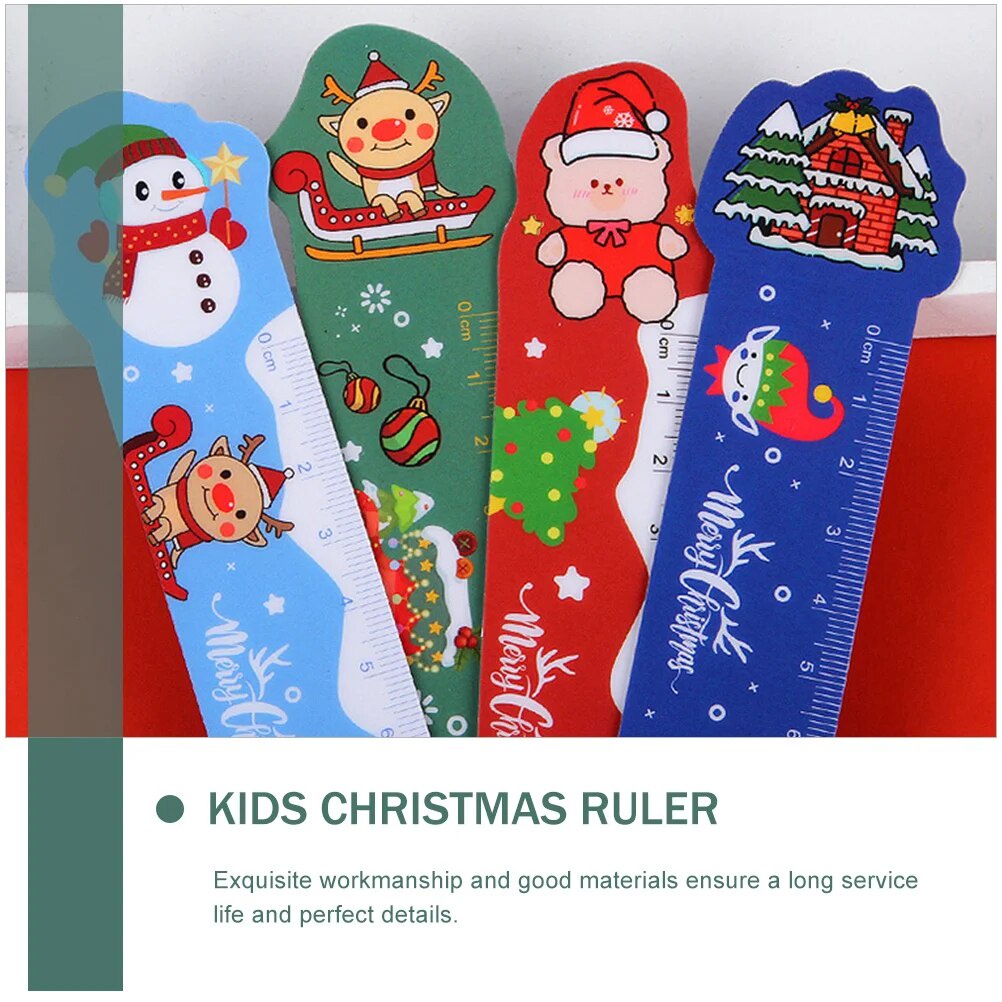4 Pcs 15cm Soft Ruler Christmas Presents Kids Magnet Tool Cartoon ...