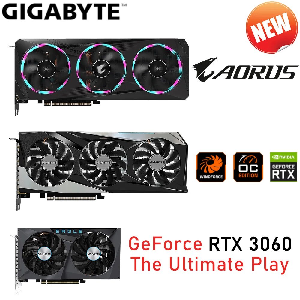 NVIDIA RTX 3060 Graphics GDDR6 RTX 3060 Video Card 12GB 192bit Desktop ...