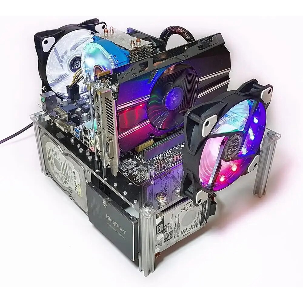 PC Open Chassis Stackable Computer Case Heat Dissipation Acrylic ...