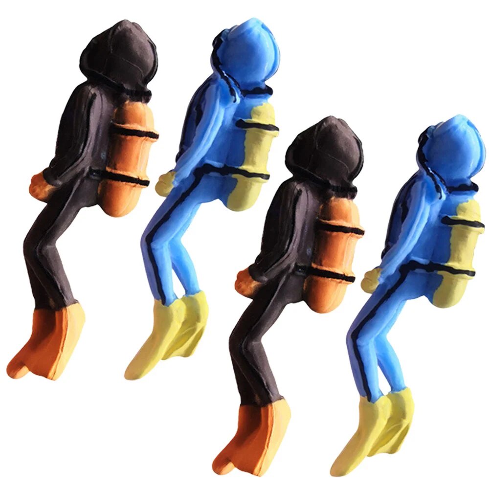4Pcs Diver Figurines Playset Swimmers Figurines Diver People Underwater ...