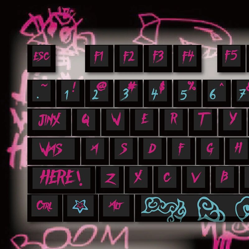 ECHOME Arcane Theme Keycaps PBT Dye Subbed Cherry Profile Custom Jinx ...