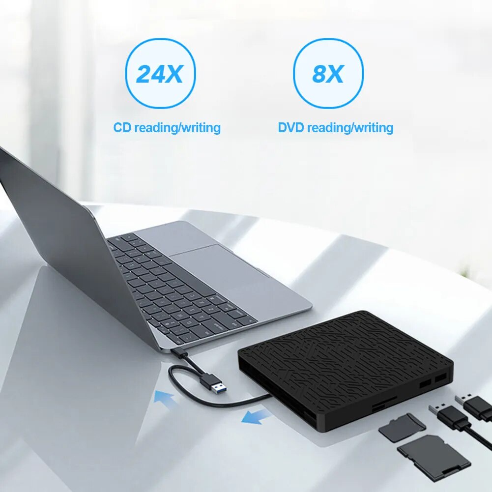 External Blue Ray Drive USB3.0 Blue Ray CD Burner with SD/TF Card DVD