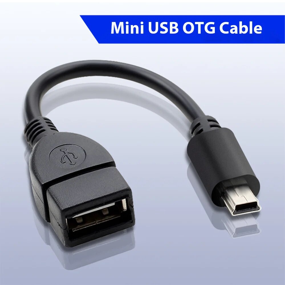 USB A Female to Mini USB B Male Cable Adapter 5P OTG V3 Port Data Cable ...