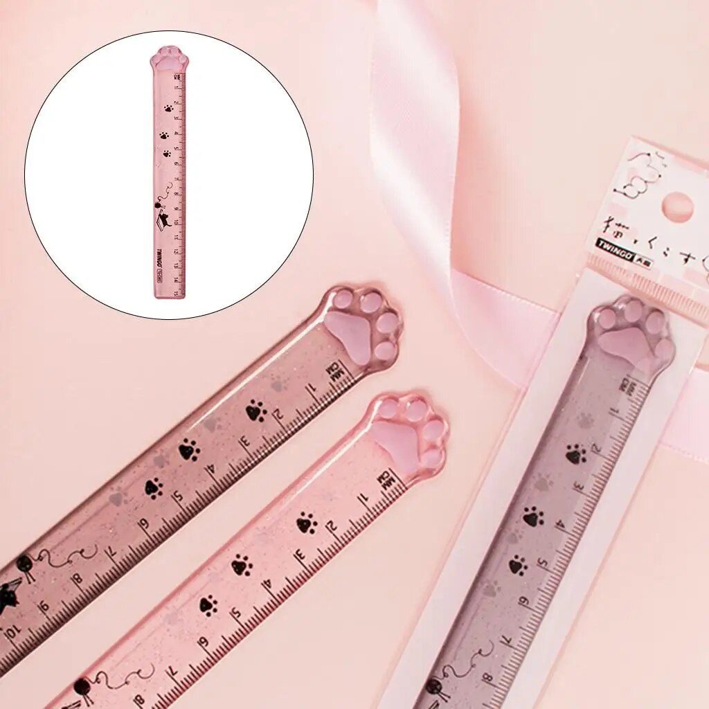 Student Ruler Straight Ruler paw of cat-shaped DIY Measuring Scale ...