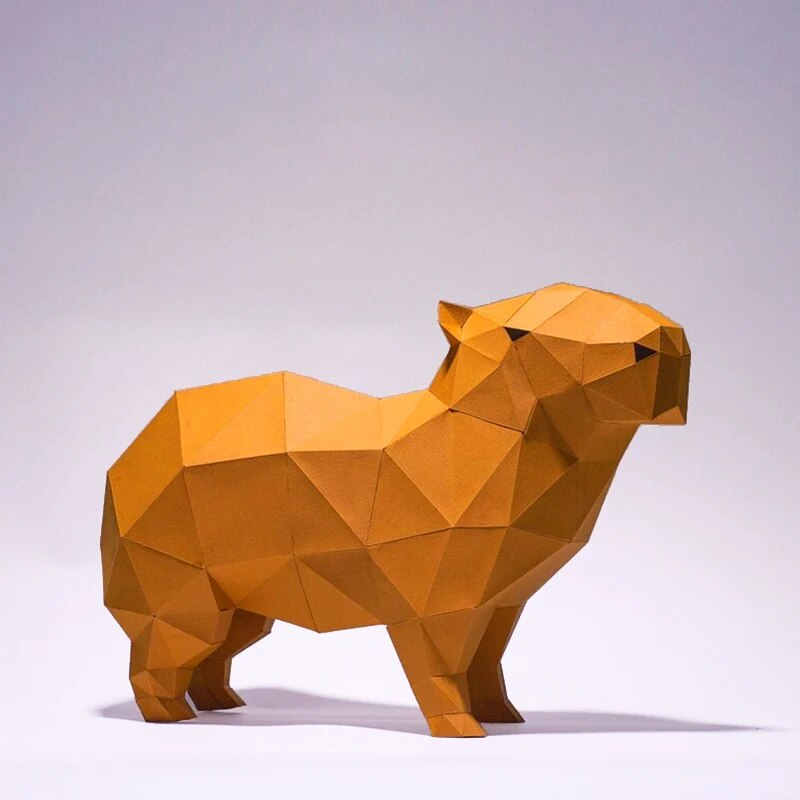 Capybara Mom Baby Paper Model Home Decor Room Ornament Desk Decoration ...