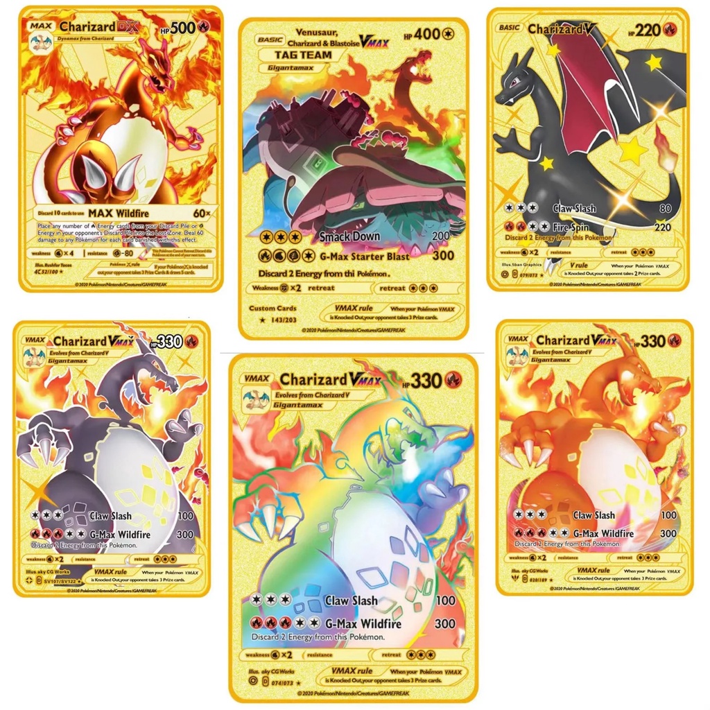 웃Pokemon Spitfire Dragon Card Pocket Rare Collection Metal Rainbow Card ...