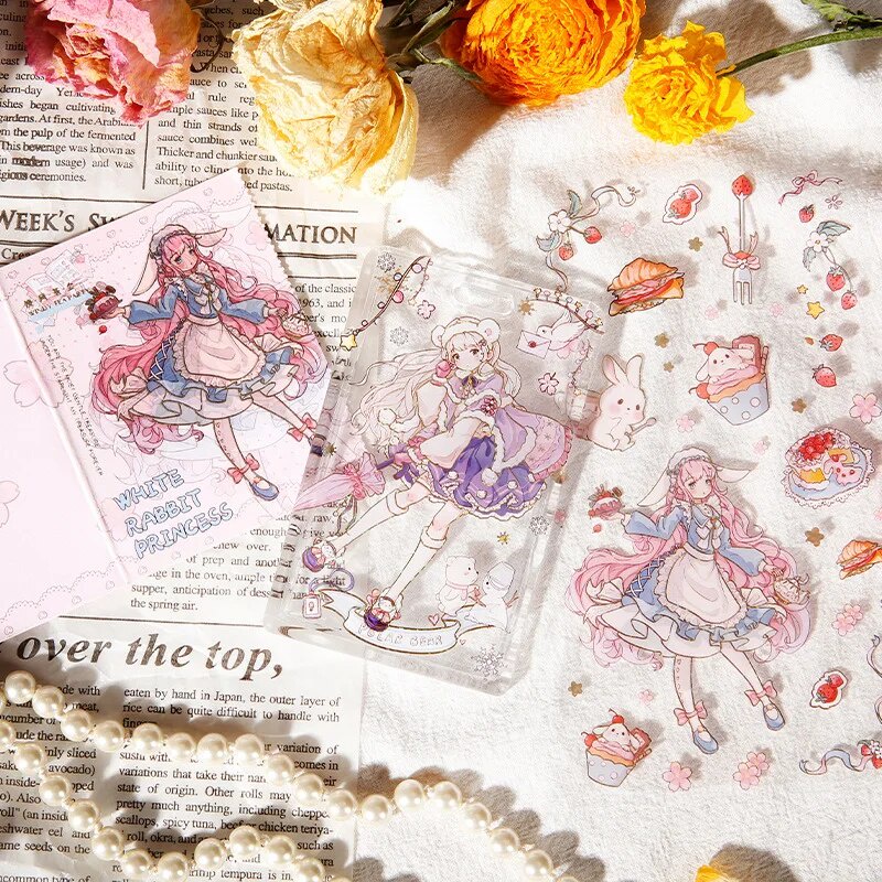 1set/lot Kawaii Scrapbook Stickers Ban Phong Tea Party Junk Journal ...