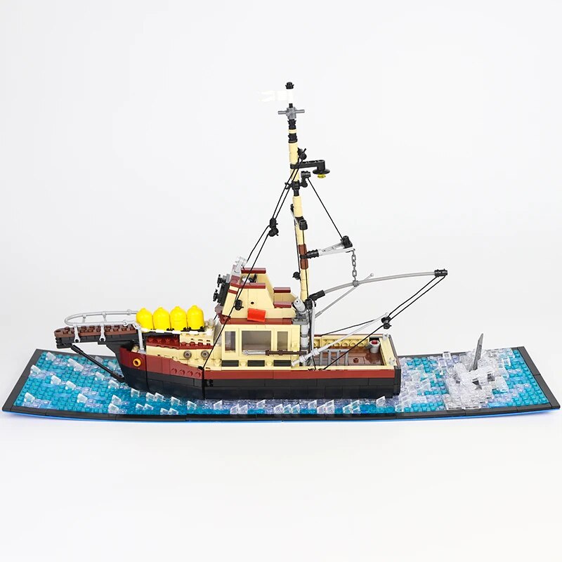 BZB MOC The Orca Jaws Ship Series Building Blocks Fishing Boat Model ...