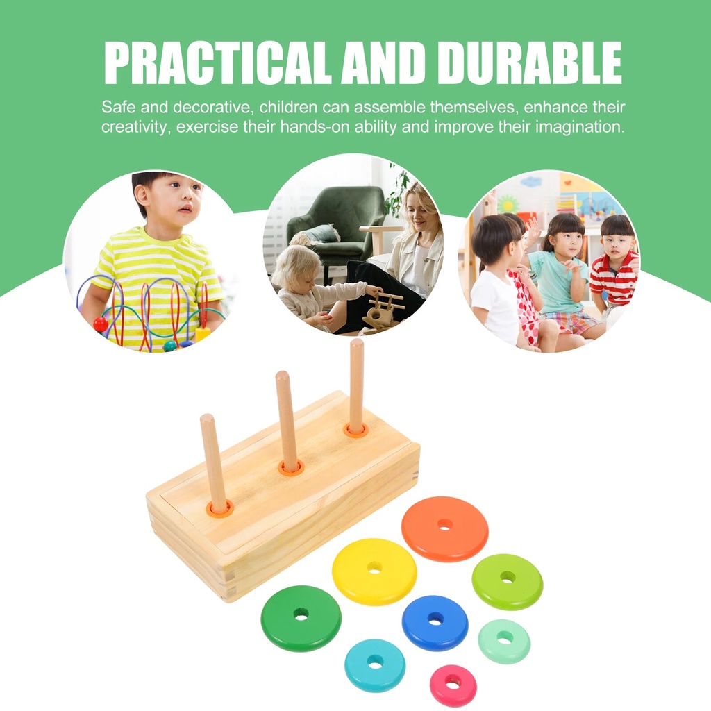 1 Set of Circle Stacking Toys Interesting Stacking Rings Toddler ...
