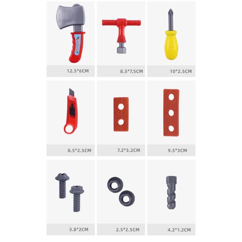 Kids Toys Simulation Repair Drill Tools Set For Boy Safe Plastic ...