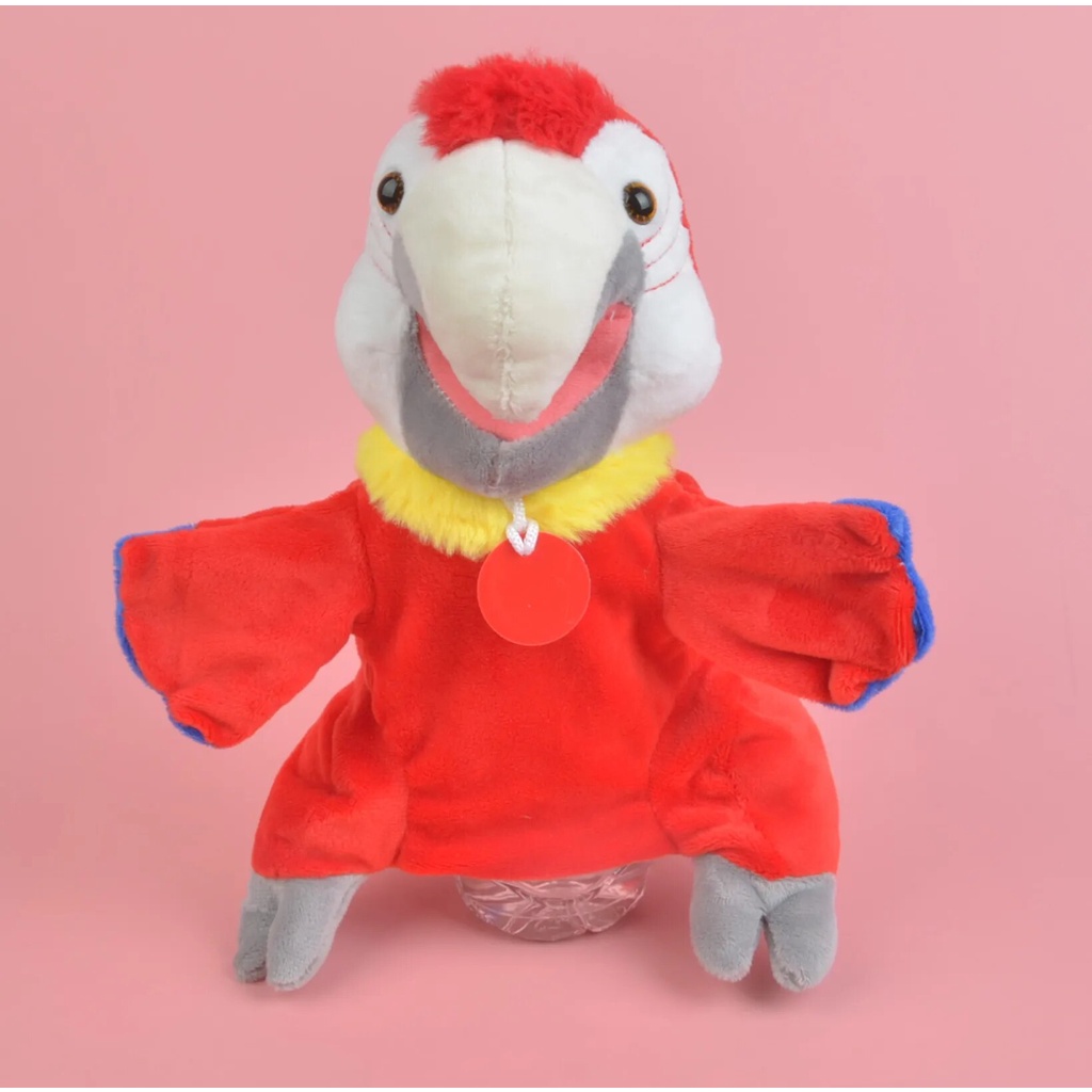 Red Parrot Children's Cartoon Parrot Hand Puppets Cartoon Bird Animal ...