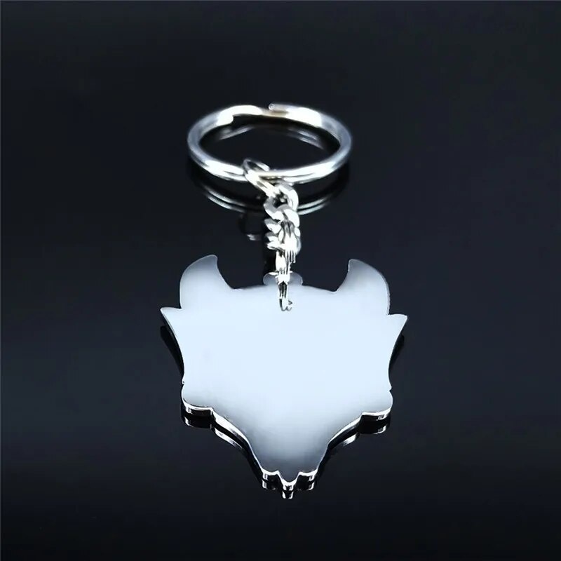 2023 Fashion Satan Head Stainless Steel Keychain for Men/Women Silver ...