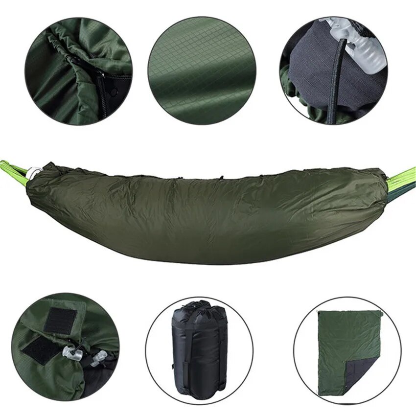 54w Hanging Bed Hammocks With Zipper Ultralight Portable Outdoor Camping Swing Hammock Adult W
