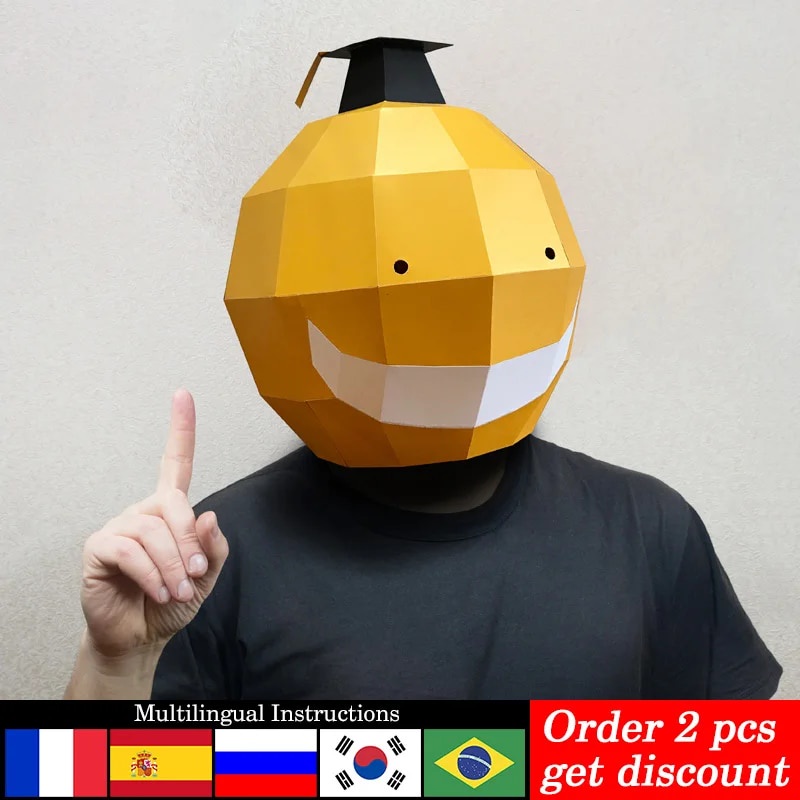 65T Assassination Classroom Korosensei Mask Paper Model,3D Papercraft ...