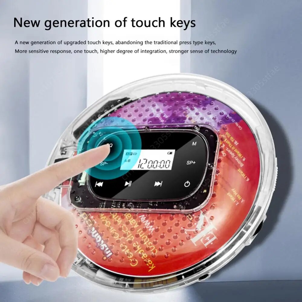 CDROM Walkman Music Player 1000mAh Transparent LED Digital Display ...