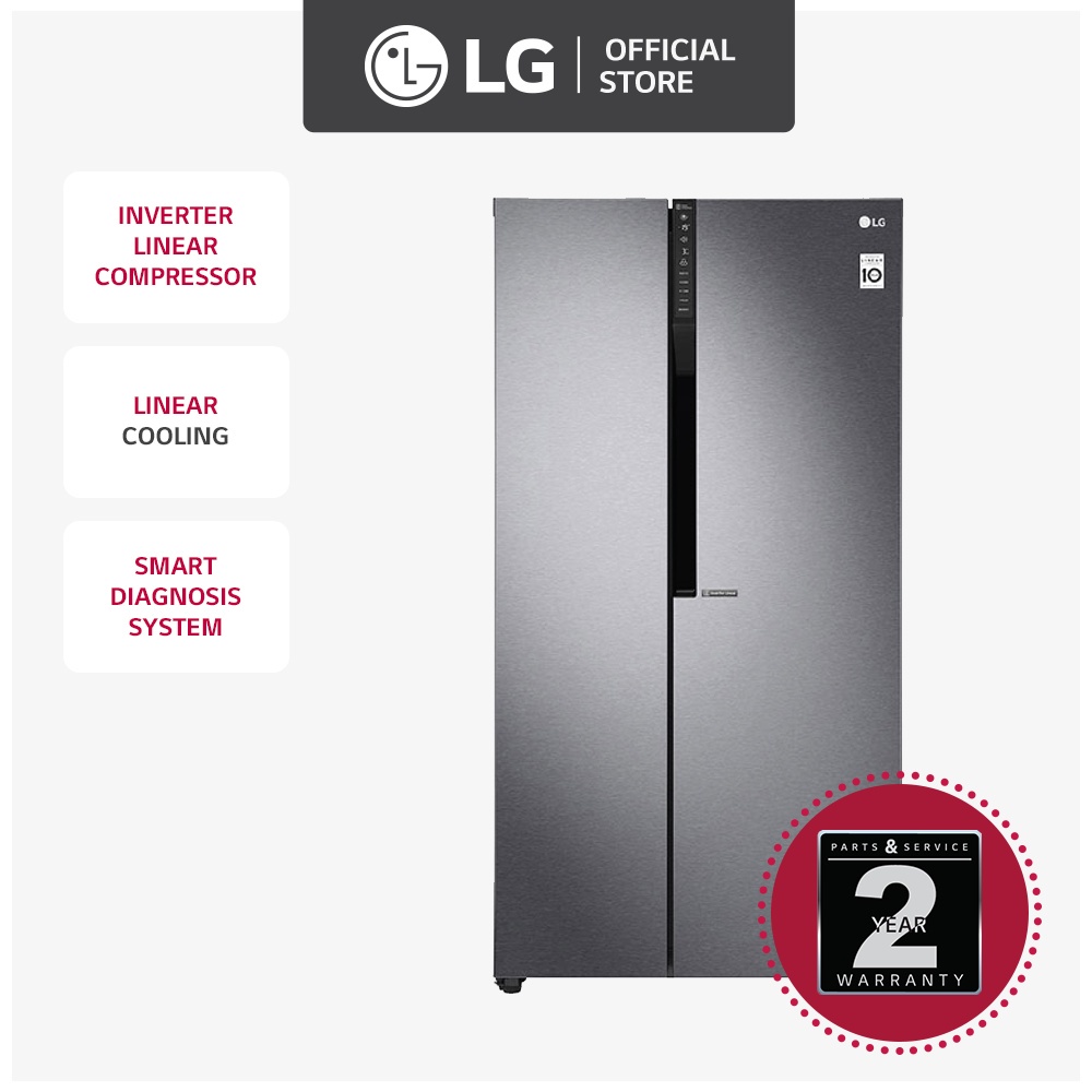 LG REFRIGERATOR Side by Side 24 cu ft. GRB247KQDV w/ Inverter Linear