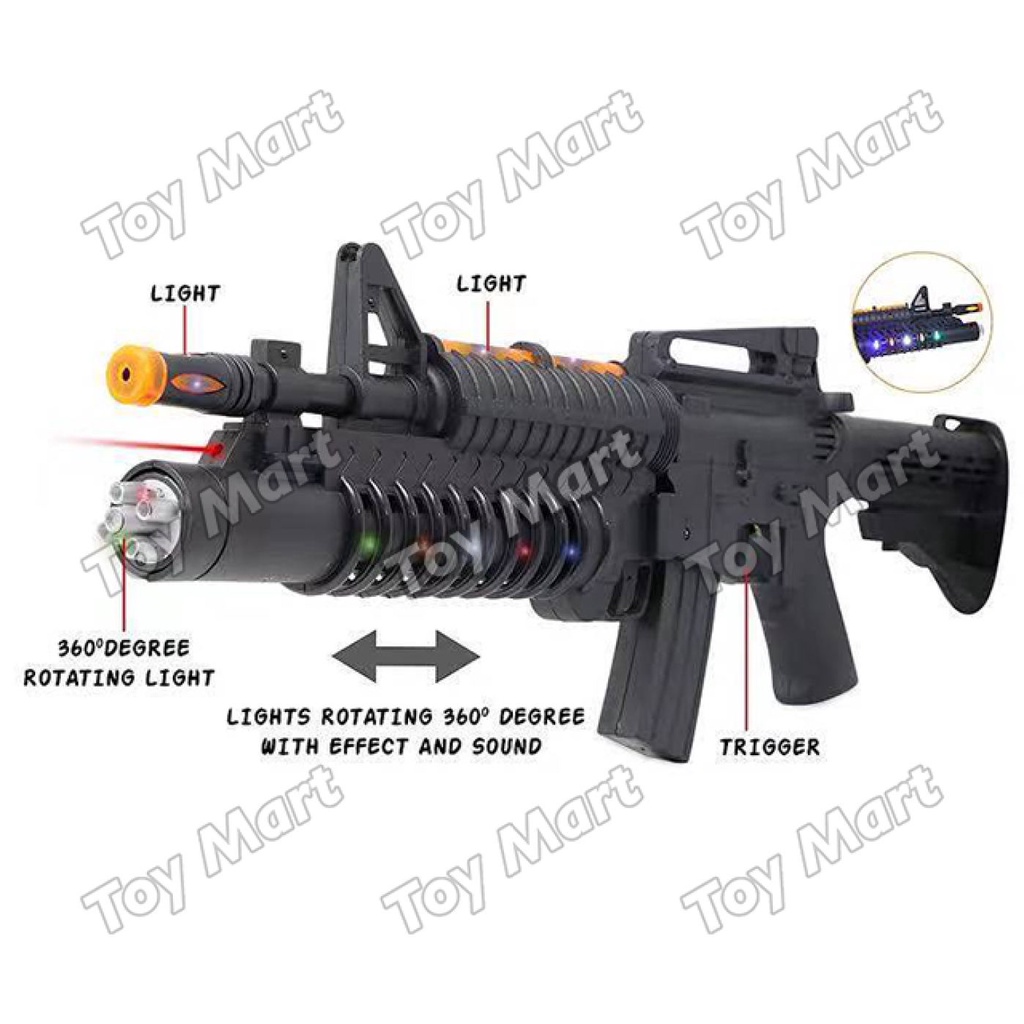 Military Style LED 22-Inch AK-Style Machine Toy Gun Flashing Light ...