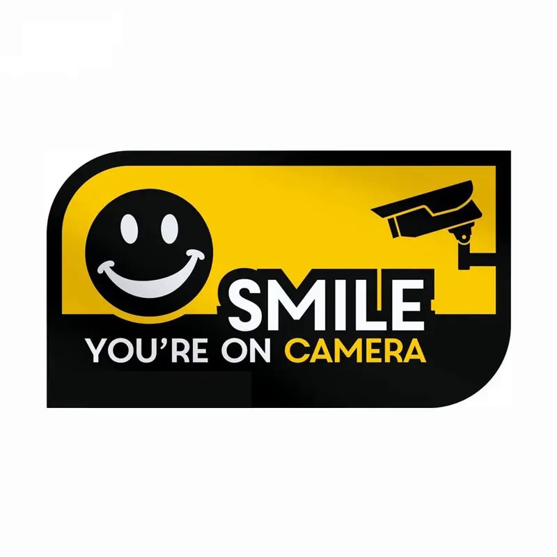 Fashion Smile You're on Camera Security CCTV Warning Sticker Vinyl ...